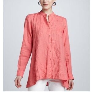 “EILEEN FISHER” Irish Linen Button Down Tunic